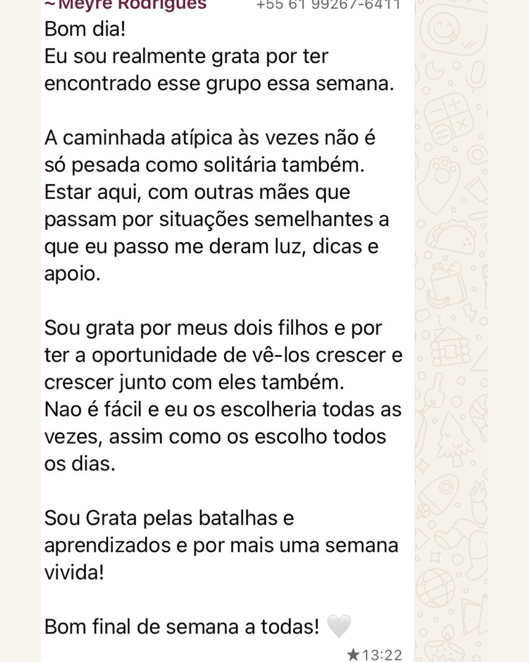 Depoimento 10 de mãe da comunidade Conexão Mãe