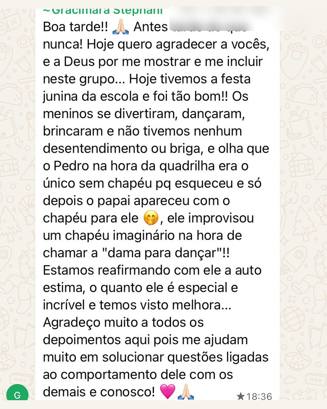 Depoimento 11 de mãe da comunidade Conexão Mãe