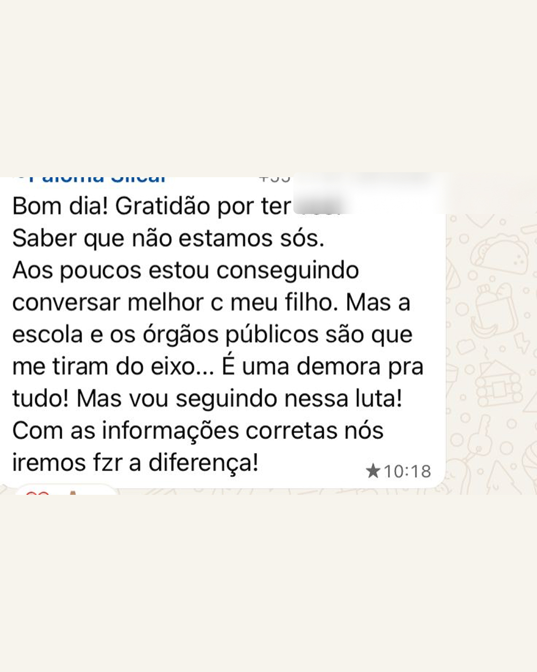 Depoimento 2 de mãe da comunidade Conexão Mãe